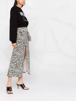 Moschino rhinestone-embellished logo cropped sweatshirt