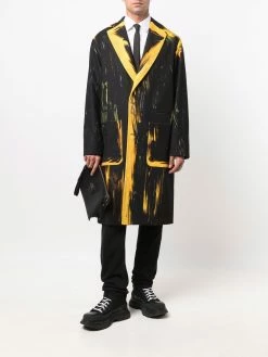 Moschino distressed-effect single-breasted coat