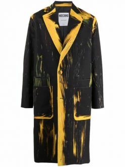 Moschino distressed-effect single-breasted coat