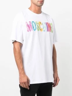 Moschino paint-effect logo-print short-sleeve T-shirt