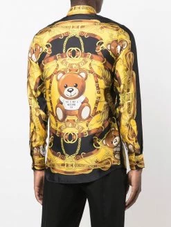 Moschino bear-motif silk shirt