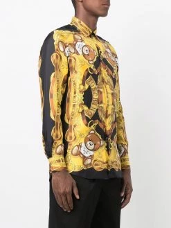 Moschino bear-motif silk shirt