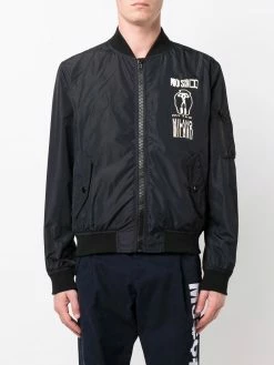 Moschino glitch-effect bomber jacket