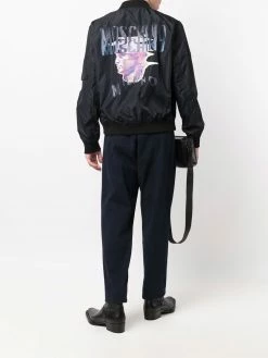 Moschino glitch-effect bomber jacket
