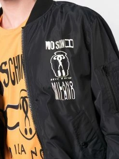 Moschino glitch-effect bomber jacket