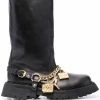 Moschino Iconic charm leather boots