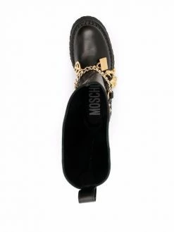 Moschino Iconic charm leather boots