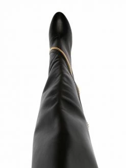 Moschino 90mm zip-detail knee-high boots