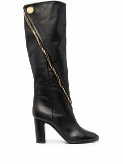 Moschino 90mm zip-detail knee-high boots