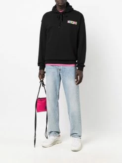 Moschino rainbow-logo pullover hoodie