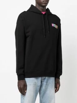 Moschino rainbow-logo pullover hoodie