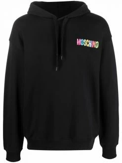 Moschino rainbow-logo pullover hoodie