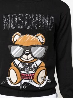 Moschino patterned intarsia-knit jumper