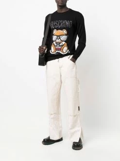 Moschino patterned intarsia-knit jumper