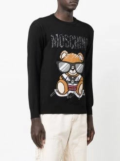 Moschino patterned intarsia-knit jumper