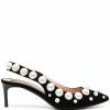 Moschino 60mm pearl-embellished slingback pumps