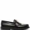 Moschino embellished logo-plaque loafers