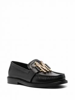 Outlet โค๏ธ Moschino Embellished logo plaque loafers ๐ฅ 7 Moschino embellished logo-plaque loafers