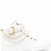 Moschino pearl-embellished mid-top sneakers