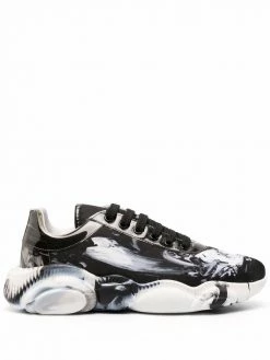 Moschino Teddy-sole brushstroke-print sneakers