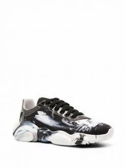 Moschino Teddy-sole brushstroke-print sneakers