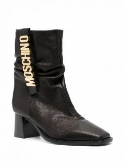 Moschino 50mm logo-plaque ankle boots