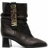 Moschino 50mm logo-plaque ankle boots