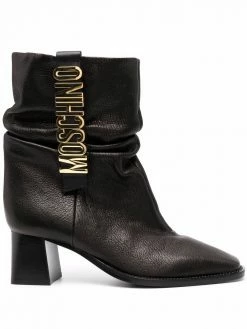 Moschino 50mm logo-plaque ankle boots