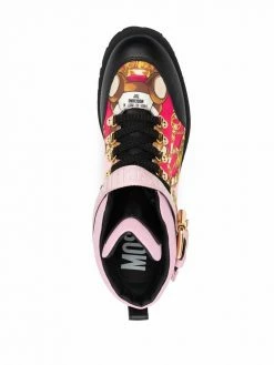 Moschino teddy bear print buckle boots