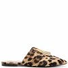 Moschino logo-plaque leopard-print mules