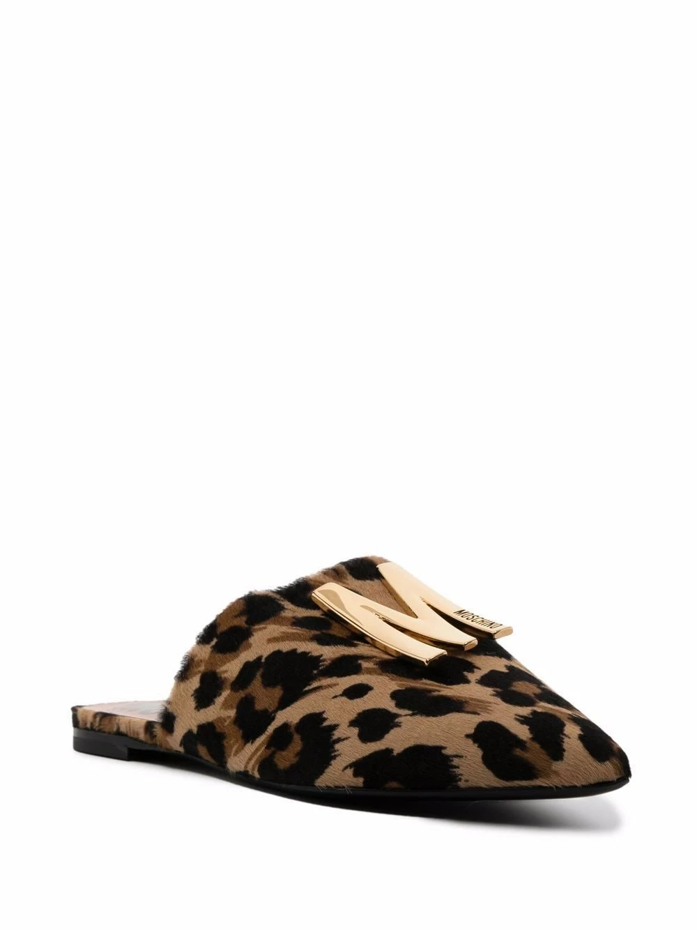 Brand new โค๏ธ Moschino Logo plaque leopard print mules ๐ฏ 4 Moschino logo-plaque leopard-print mules