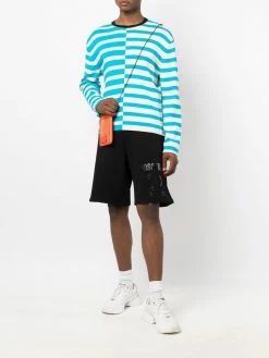 Moschino logo-print cotton track shorts