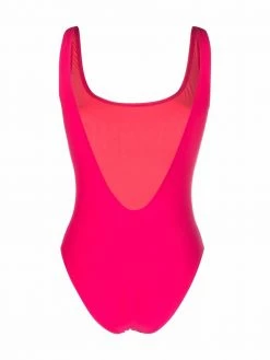 Moschino logo-print backless swimsuit