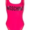 Moschino logo-print backless swimsuit