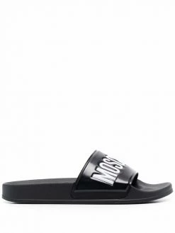 Moschino logo-embossed slides