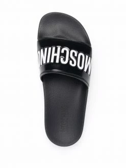 Moschino logo-embossed slides