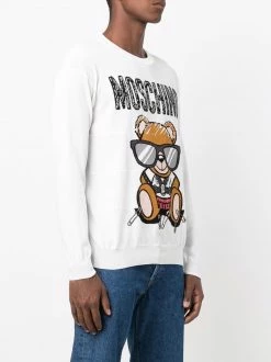 Moschino Teddy Bear-intarsia cotton jumper