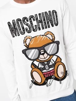 Moschino Teddy Bear-intarsia cotton jumper