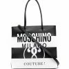 Deals ๐ Moschino Logo print leather tote โญ 1 Moschino logo-print leather tote