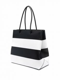 Moschino logo-print leather tote