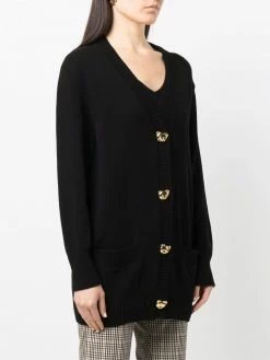 Moschino button-detail cashmere-wool blend cardigan