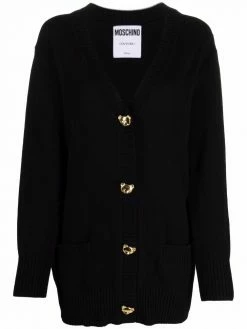 Moschino button-detail cashmere-wool blend cardigan
