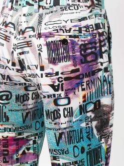 Moschino graphic-print straight-leg trousers