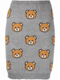 Moschino logo knit mini skirt