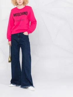Moschino logo-print cotton sweater