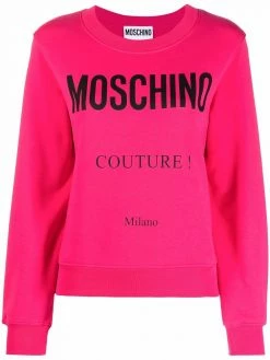 Moschino logo-print cotton sweater