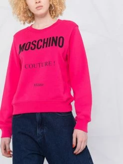 Moschino logo-print cotton sweater
