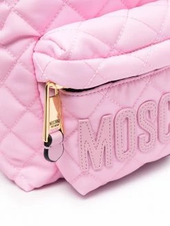 Moschino logo-patch quilted backpack