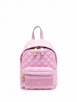 Moschino logo-patch quilted backpack