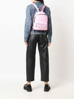Moschino logo-patch quilted backpack